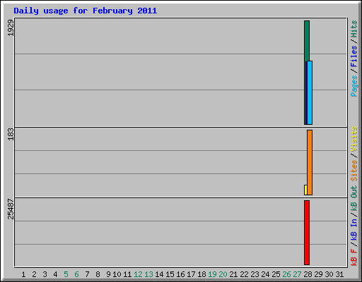 Daily usage for February 2011