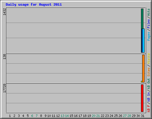 Daily usage for August 2011