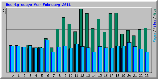 Hourly usage for February 2011