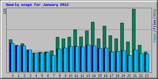Hourly usage for January 2012