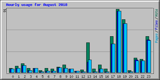 Hourly usage for August 2018