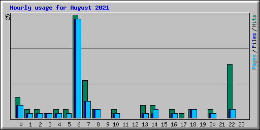 Hourly usage for August 2021