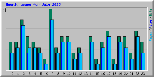 Hourly usage for July 2025