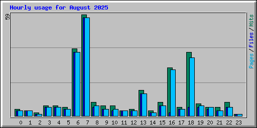 Hourly usage for August 2025