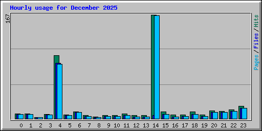 Hourly usage for December 2025